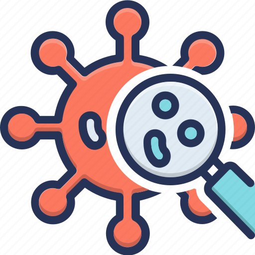Anitivirus, bacteria, color, corona, magnifying, view icon - Download on Iconfinder