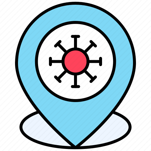 Area, map, navigation, pin, virus icon - Download on Iconfinder