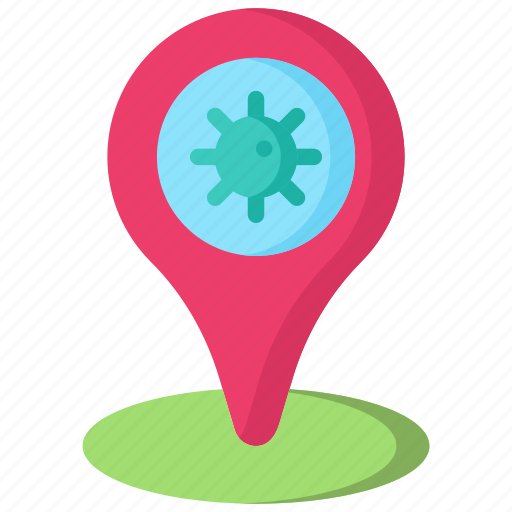 Coronavirus, pin, virus, mark, point, place, map icon - Download on Iconfinder