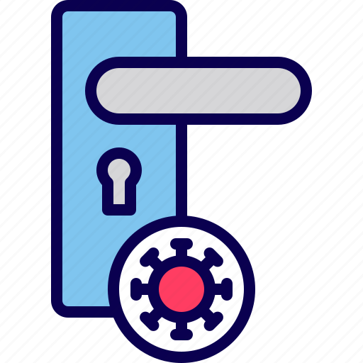 Contaminate, contamination, coronavirus, door, handle, virus icon - Download on Iconfinder