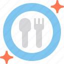 clean, cutlery, fork, plate, spoon