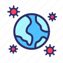 coronavirus, earth, globe, virus, world
