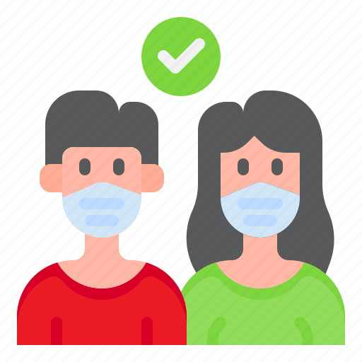 Man, woman, covid19, facemask, right icon - Download on Iconfinder