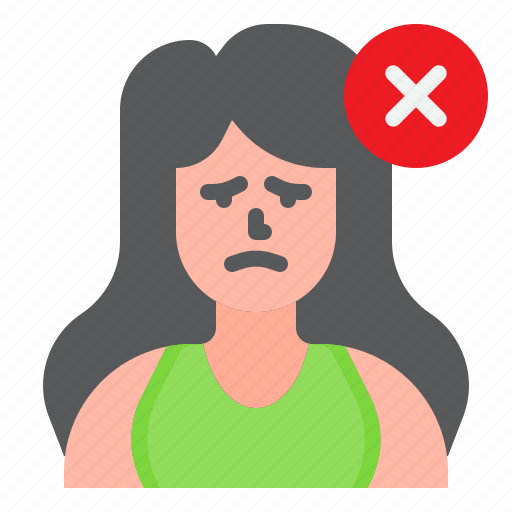 Woman, female, covid19, coronavirus, wrong icon - Download on Iconfinder