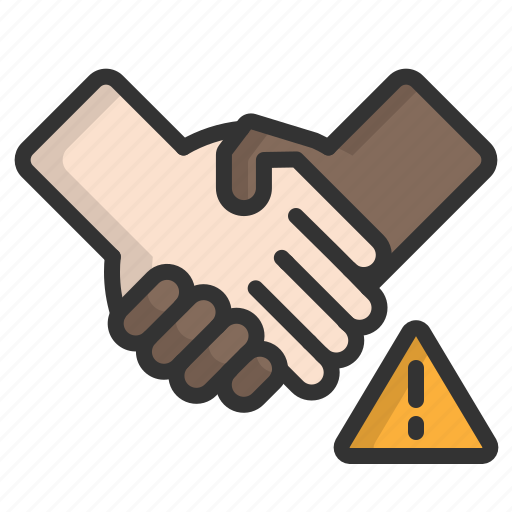 Attention, caution, coronavirus, handshake, shake, virus, warning icon - Download on Iconfinder