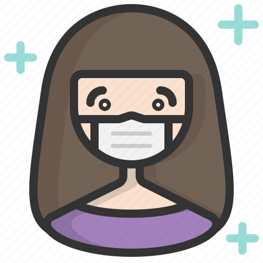 Avatar, coronavirus, covid, mask, protect, safe, women icon - Download on Iconfinder