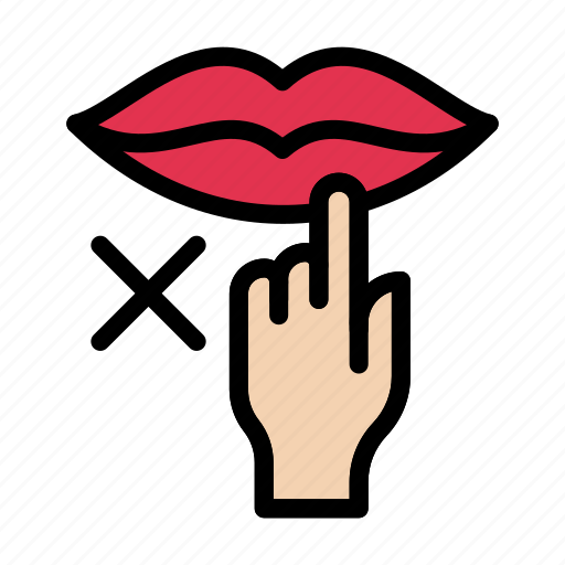 Covid, lips, notallowed, restricted, touching icon - Download on Iconfinder