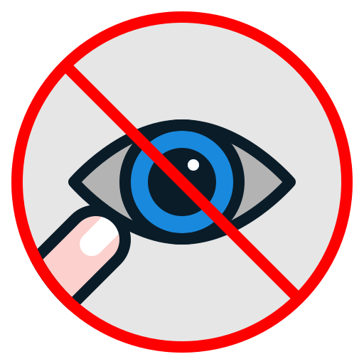 Coronavirus, covid, dont, eye, prohibit0, touch, touching icon - Free download