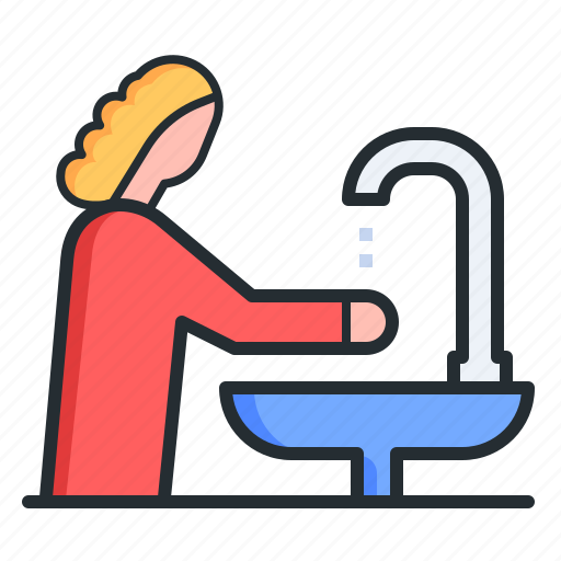 Covid, hygiene, girl, washing hands icon - Download on Iconfinder