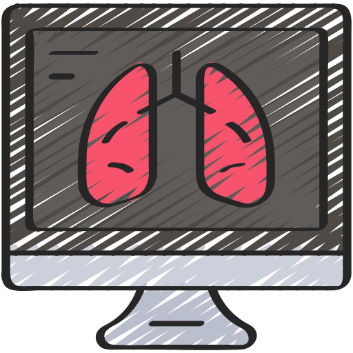 Computer, coronavirus, lungs, respiritory, screen, study icon - Free download