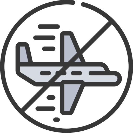 Aeroplane, airplane, coronavirus, flights, flying, no, travel icon - Free download