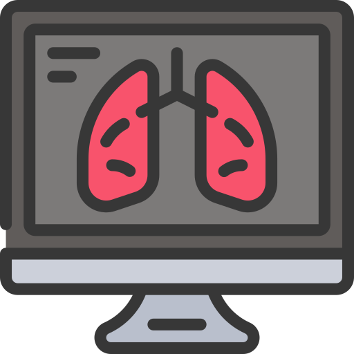 Computer, coronavirus, lungs, respiritory, screen, study icon - Free download