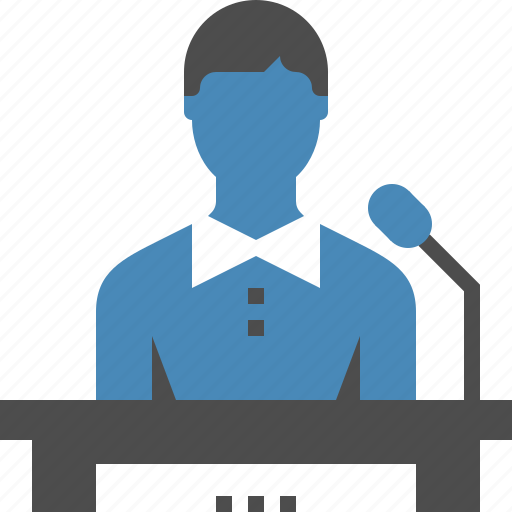 Communication, conference, lecture, podium, presentation, speaker, speech icon - Download on Iconfinder