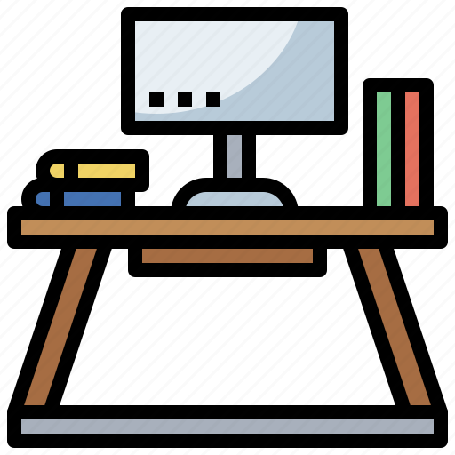 Computer, desk, desktop, education, electronics, furniture, household icon - Download on Iconfinder