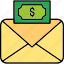 envelope, bank, cash, check, email, payment, statement, icon 