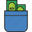 pocket, business, finance, investment, money, payment, icon 