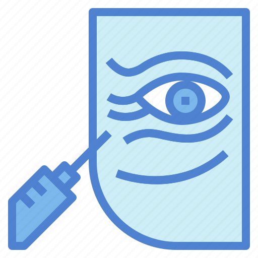 Botox, eyes, rejuvenation, syringe, wrinkle icon - Download on Iconfinder