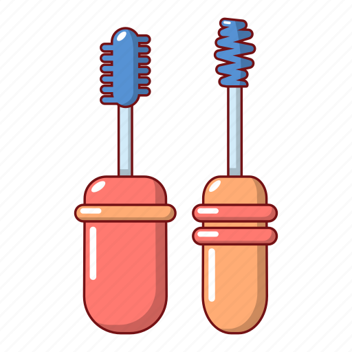 Applicator, brush, cartoon, cosmetic, makeup, mascara, object icon - Download on Iconfinder