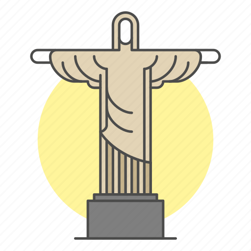 Architecture, brazil, christ redeemer, landmark, monument, religion, rio de janeiro icon - Download on Iconfinder