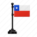 chile, flag, country, national, emblem, america