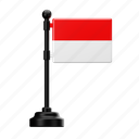 indonesia, flag, country, national, emblem, bendera