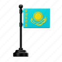 kazakhstan, flag, country, national, emblem