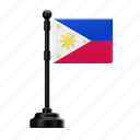 philippines, flag, country, national, emblem