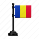 romania, flag, country, national, emblem, europe