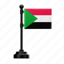 sudan, flag, country, national, emblem, middle-east