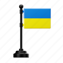 ukraine, flag, country, national, emblem, europe
