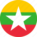 myanmar, flag of myanmar, flag, country, nation, world, flags