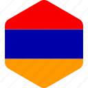 armenia, armenian, country, flag, flags, hexagonal, world