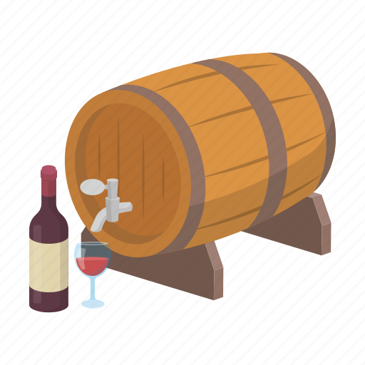 Alcohol, barrel, bottle, drink, grape, wine, wooden icon - Download on Iconfinder