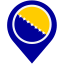 bosnia, location, flag, pin, navigation, nation, country, direction, map 