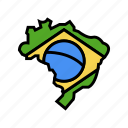 brazil, country, map, flag, world, global