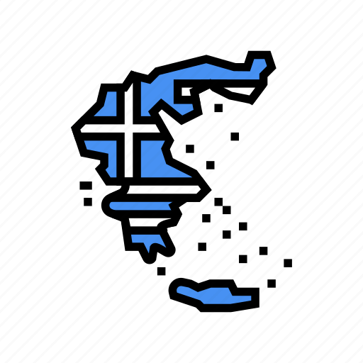 Greece, country, map, flag, world, global icon - Download on Iconfinder