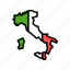 italy, country, map, flag, world, global 