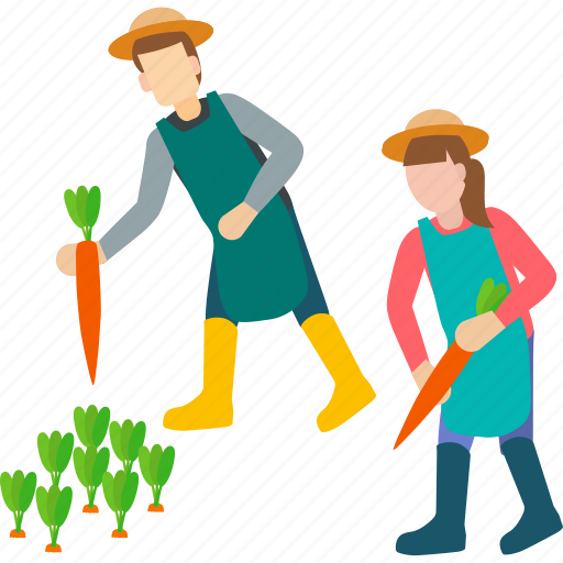 Agriculture, carrot, couple, gardenner, harvest, life, lover icon - Download on Iconfinder