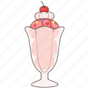 ice cream sundae, ice cream, strawberry ice cream, cold, dessert, refreshment, food, sweet, cafe