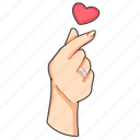 mini heart, hand sign, hand, sign, gesture, hand symbol, finger heart, hand gesture, cartoon