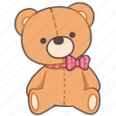 teddy bear, present, gift, kawaii, teddy, bear, doll, fluffy, plush