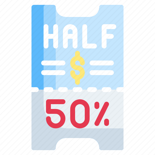 Coupon, ticket, half, price icon - Download on Iconfinder