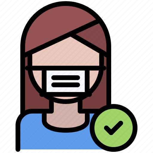 Woman, mask, check, covid, virus, epidemic icon - Download on Iconfinder