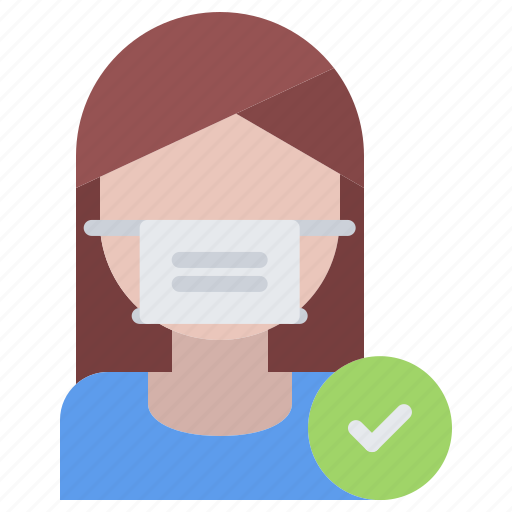 Woman, mask, check, covid, virus, epidemic icon - Download on Iconfinder
