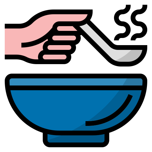 Covid19, food, health, eat hot food and use serving spoon, virus transmission icon - Free download