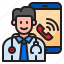 doctor, hospital, call, covid19, mobilephone 