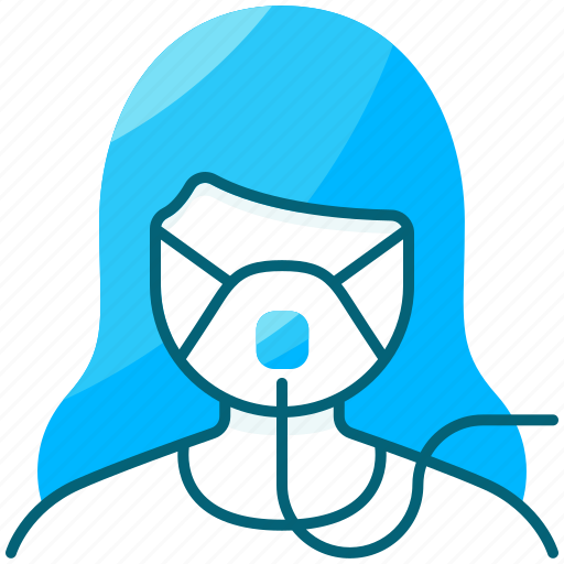 Woman, oxygen, mask, corona, oxygen mask icon - Download on Iconfinder