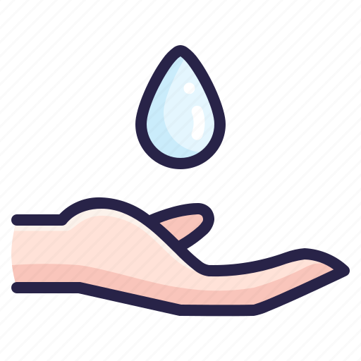 Waterdrop, cleaning, hygiene, washing, gesture, hand, clean icon - Download on Iconfinder