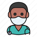 avatar, doctor, health, man, mask, medic, nurse