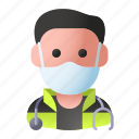 avatar, health, man, mask, paramedic, profession 